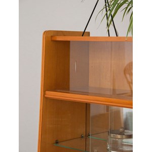 Grand buffet vitré en bois clair n°492