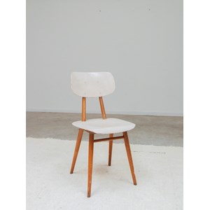 Chaise thonet blanche en bois clair n°1194