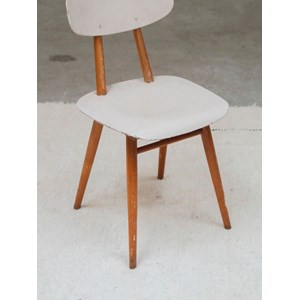 Chaise thonet blanche en bois clair n°1194