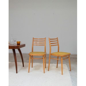 Paire de chaises cannées en bois n°1190