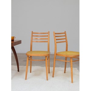 Paire de chaises cannées en bois n°1190