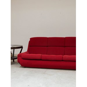Grand canapé en tissu rouge n°118