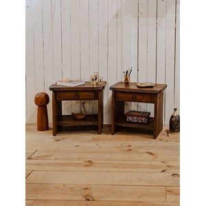 Paire de tables de chevet en bois n°1176