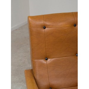 Fauteuil en similicuir marron n°782