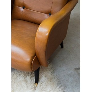 Fauteuil en similicuir marron n°782