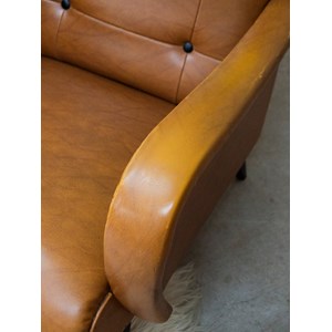 Fauteuil en similicuir marron n°782