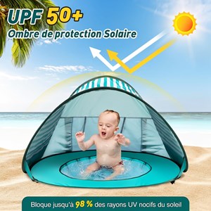 Tente de plage bébé avec mini piscine
