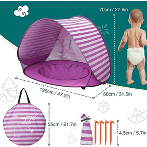 Tente de plage bébé avec mini piscine