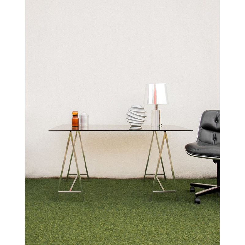 Yvan, le bureau en verre et chrome n°475