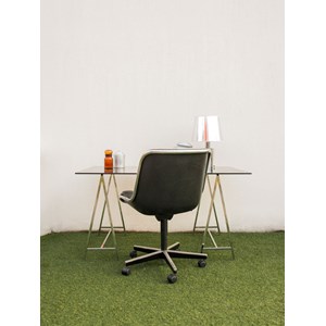 Yvan, le bureau en verre et chrome n°475