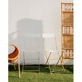 Paire de chaises pliantes en plexiglass n°1201