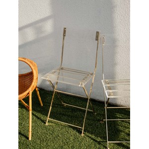 Paire de chaises pliantes en plexiglass n°1201