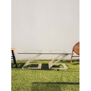 Table basse modulable chrome et verre n°727