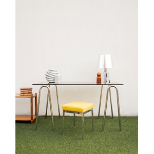 Yvan, le bureau en verre et chrome n°479