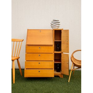 Secrétaire 50's en bois blond n°129