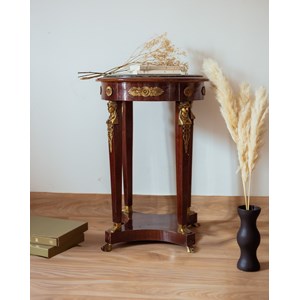 Guéridon en bois et marbre n°148