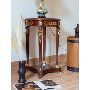 Guéridon en bois et marbre n°148