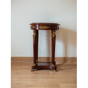 Guéridon en bois et marbre n°148