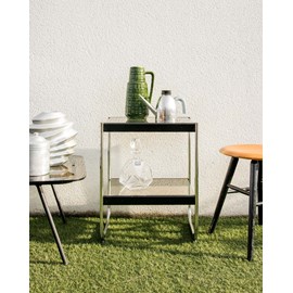 Table d'appoint en chrome et verre fumé n°776