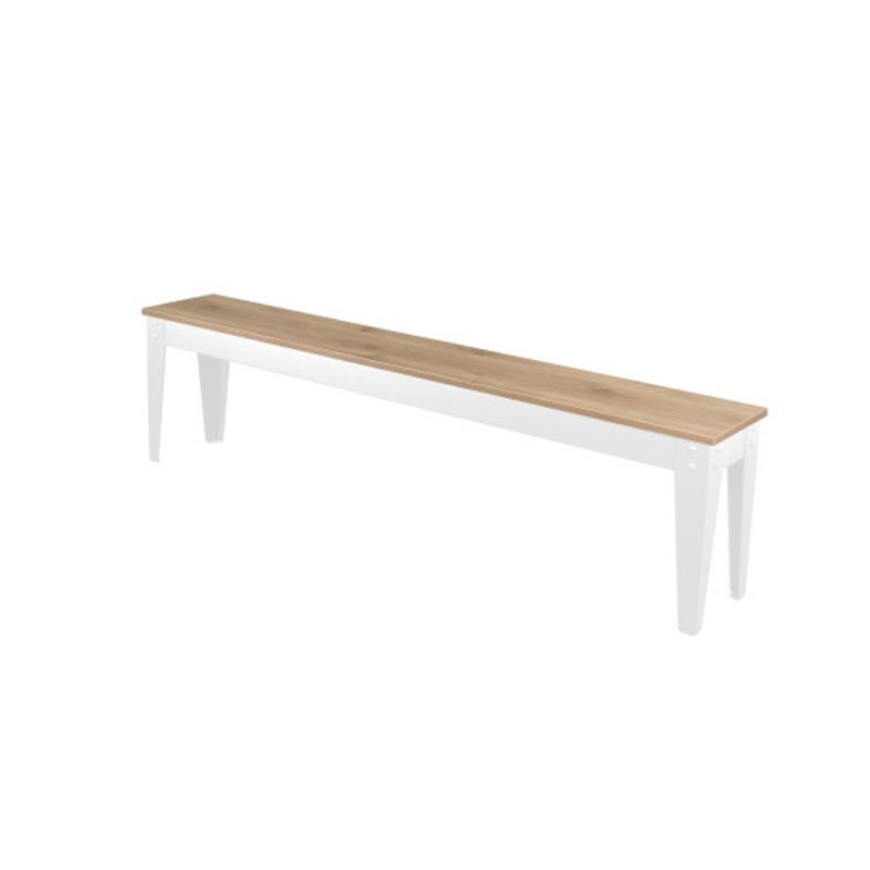Banc intérieur blanc-chêne sablé