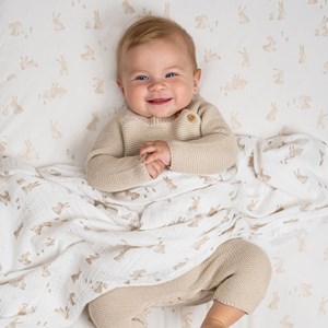 Lange en gaze de coton baby bunny (120 x 120 cm)