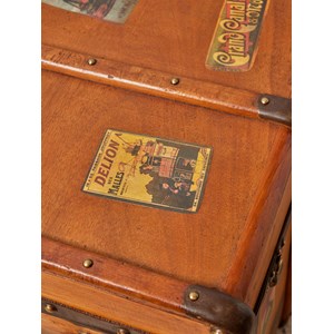 Grande malle de voyage en bois clair n°245