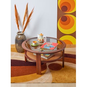 Table basse scandinave en bois foncé n°736