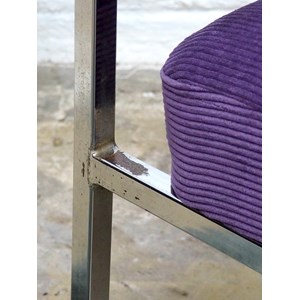 Chauffeuse en velours et chrome n°78