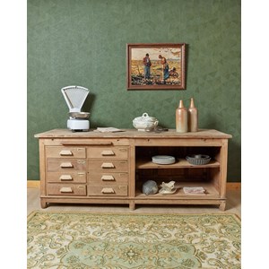 Grand meuble de métier en bois clair n°207