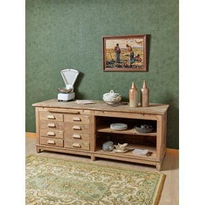 Grand meuble de métier en bois clair n°207