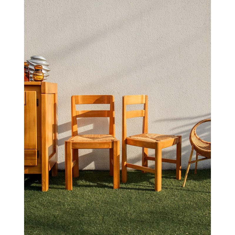 Debongout - Paire de chaises en orme maison regain n°1202