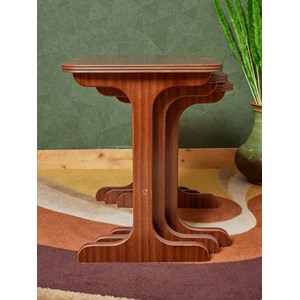 Petites tables gigognes en bois foncé n°130