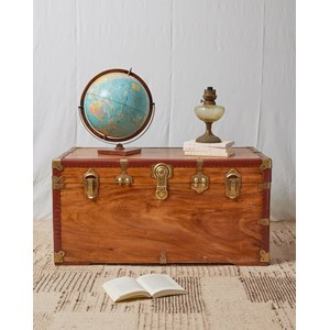 Petite malle en bois claire et laiton n°250