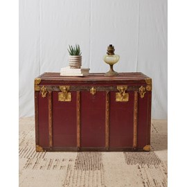 Grande malle bordeaux en cuir n°247