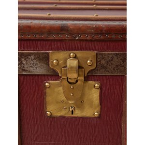 Grande malle bordeaux en cuir n°247