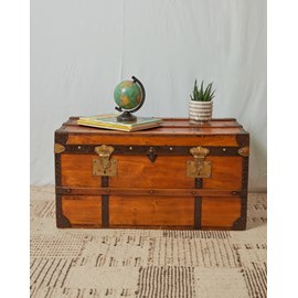 Grande malle en bois clair n°236