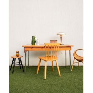 Yvan, le bureau en pin et chrome n°478