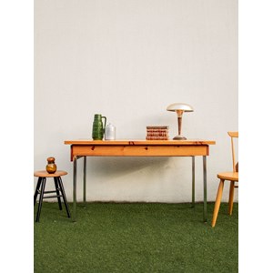 Yvan, le bureau en pin et chrome n°478