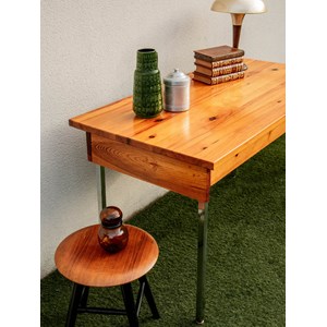 Yvan, le bureau en pin et chrome n°478