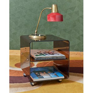 Table d'appoint en plexiglass fumé n°781