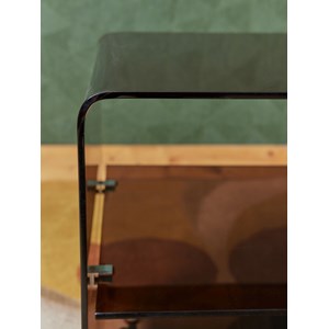 Table d'appoint en plexiglass fumé n°781