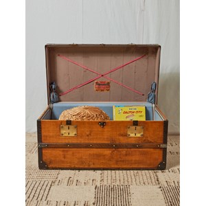 Petite malle en bois et laiton n°239