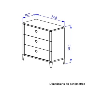 Commode chene blond 3 tiroirs