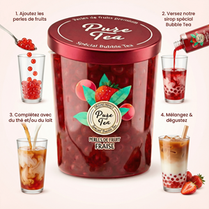 Perles de fruit : fraise - bubble tea