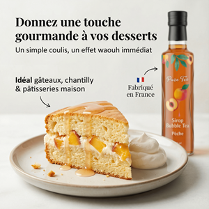 Sirop pêche - bubble tea