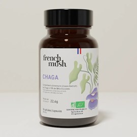 Gélules à l’extrait de chaga peau éclatante et vitalité 56 gélules french mush