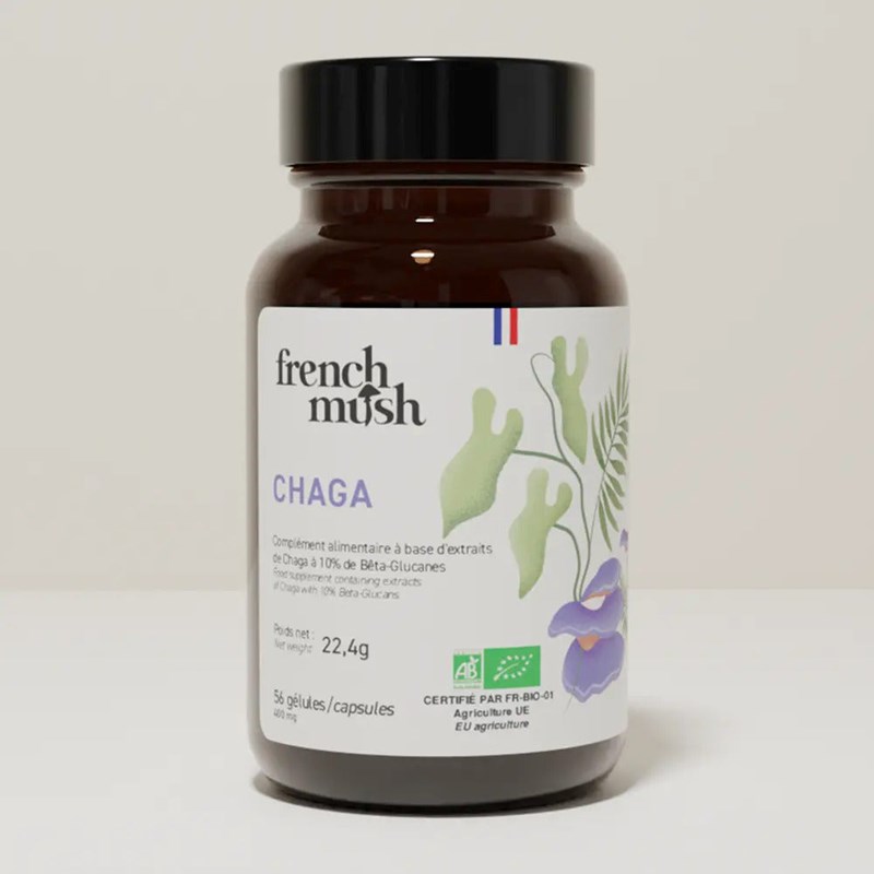 French Mush - Gélules à l’extrait de chaga peau éclatante et vitalité 112 gélules french mush