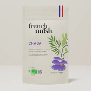 Gélules à l’extrait de chaga peau éclatante et vitalité 168 gélules french mush
