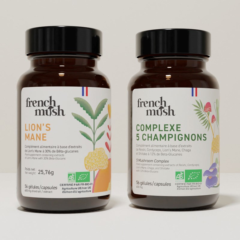 Gélules complexe champignons 5 lion’s mane focus et mémoire french mush