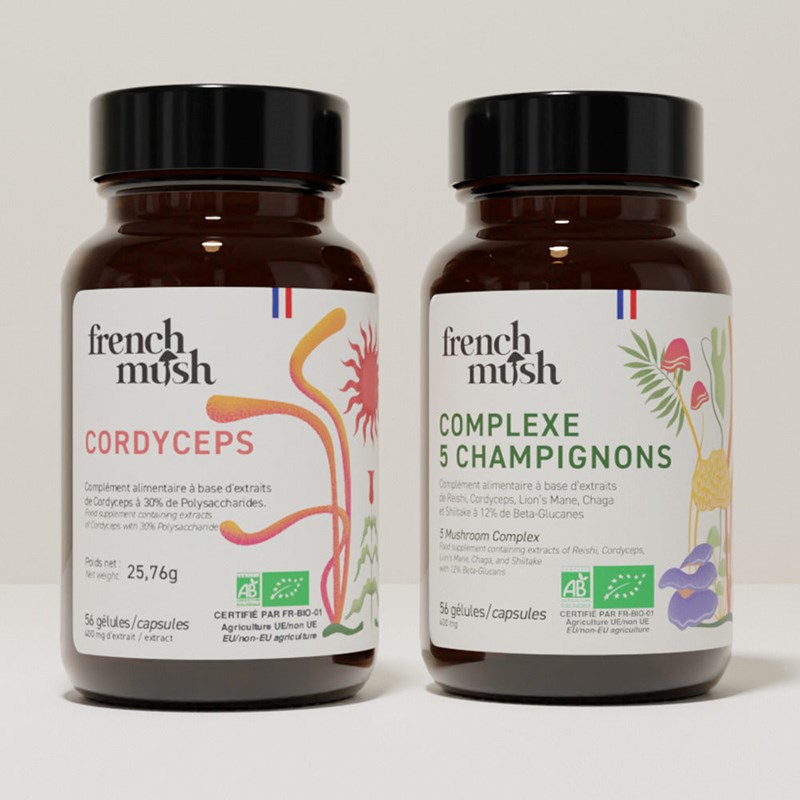 French Mush - Gélules complexe 5 cordyceps vitalité et performance naturelle french mush